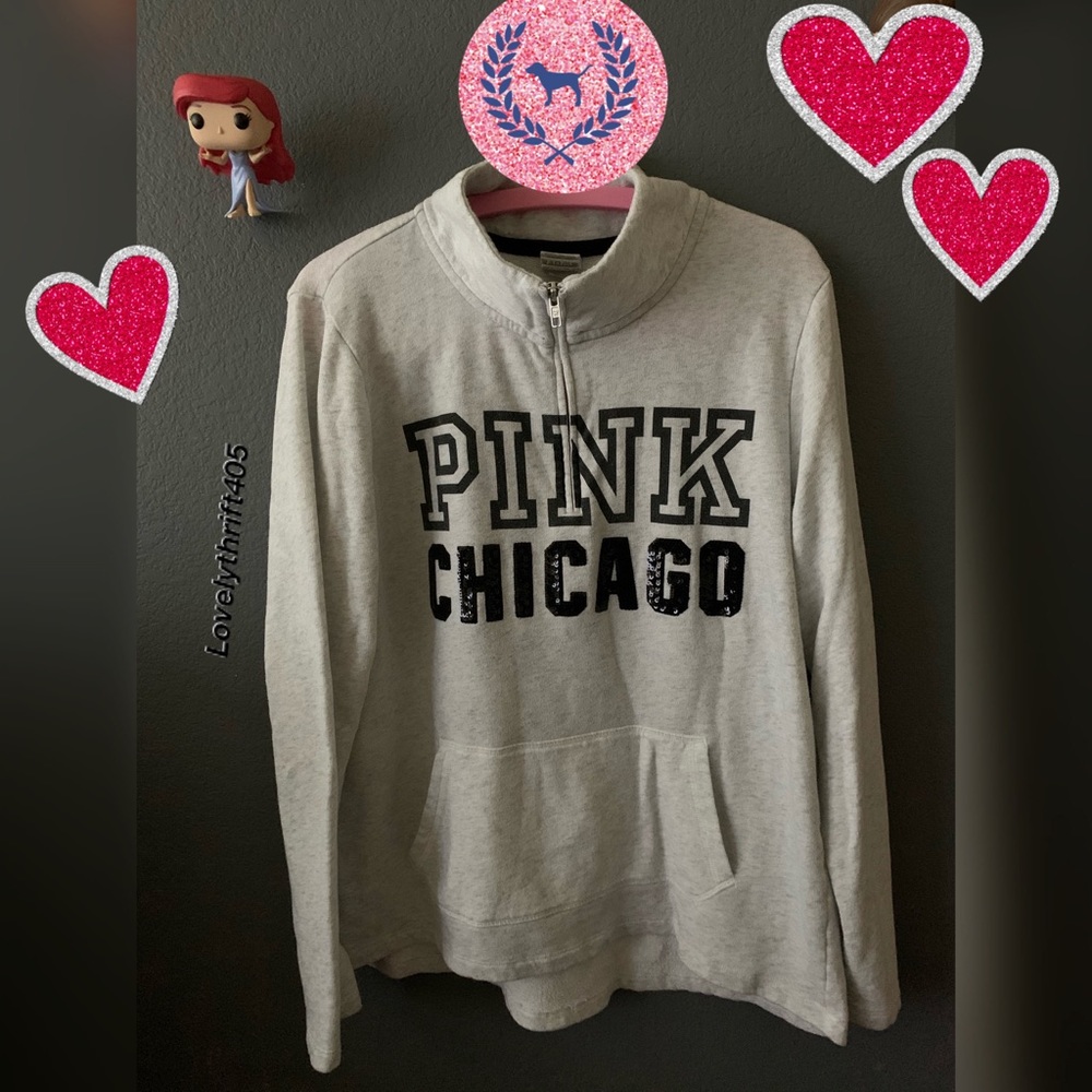 Victoria’s Secret Pink Chicago Sequin Quarter Zip